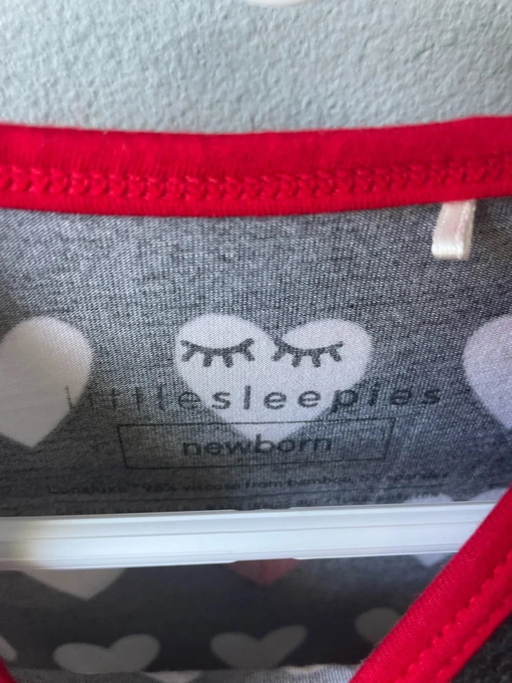 Little Sleepies Valentine's Hearts XOXO Bamboo Crescent Zippy Sleeper